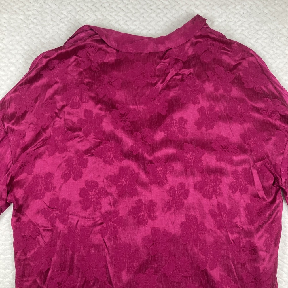 Zara Trafaluc Collection Blouse Womens Small Magenta Casual Business Button Up - Picture 8 of 13